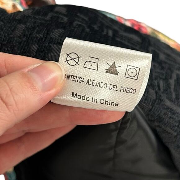 Adore Black Multicolor Abstract Print Button Up Textured Coat Womens Large - Picture 5 of 6